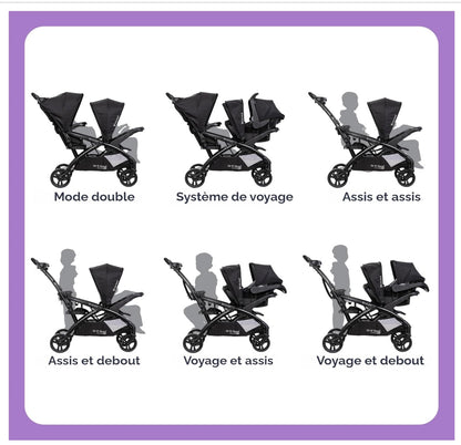 poussette double convertible
