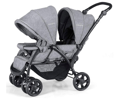 poussette double couleur grise
