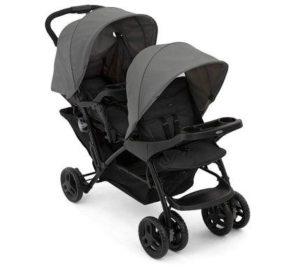 poussette double de couleur kaki