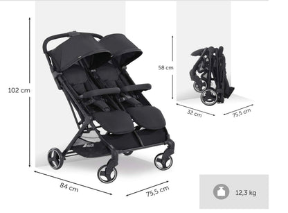 poussette double avec les dimensions