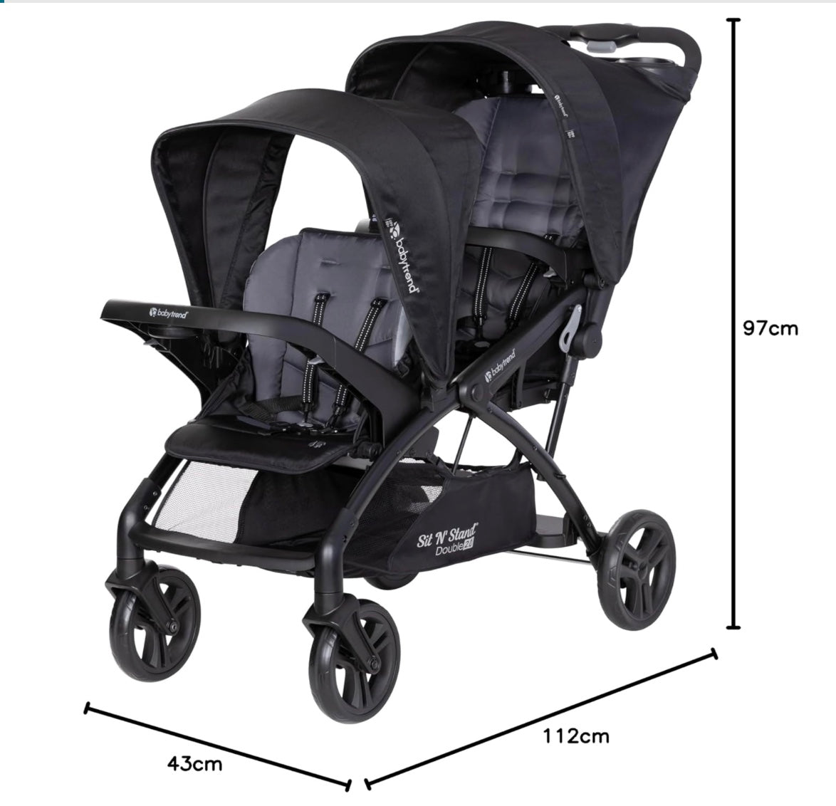 poussette double dimensions