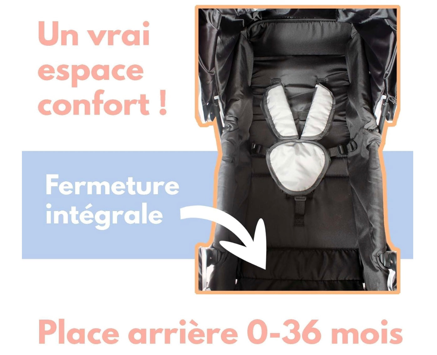 poussette double avec un grand espace