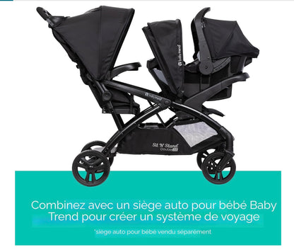 poussette double système de voyage