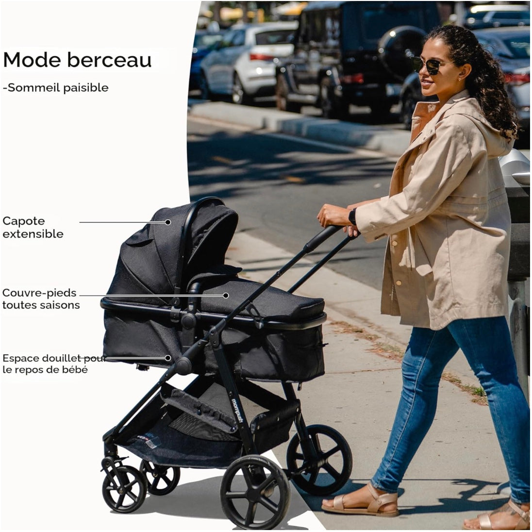 poussette avec le mode berceau