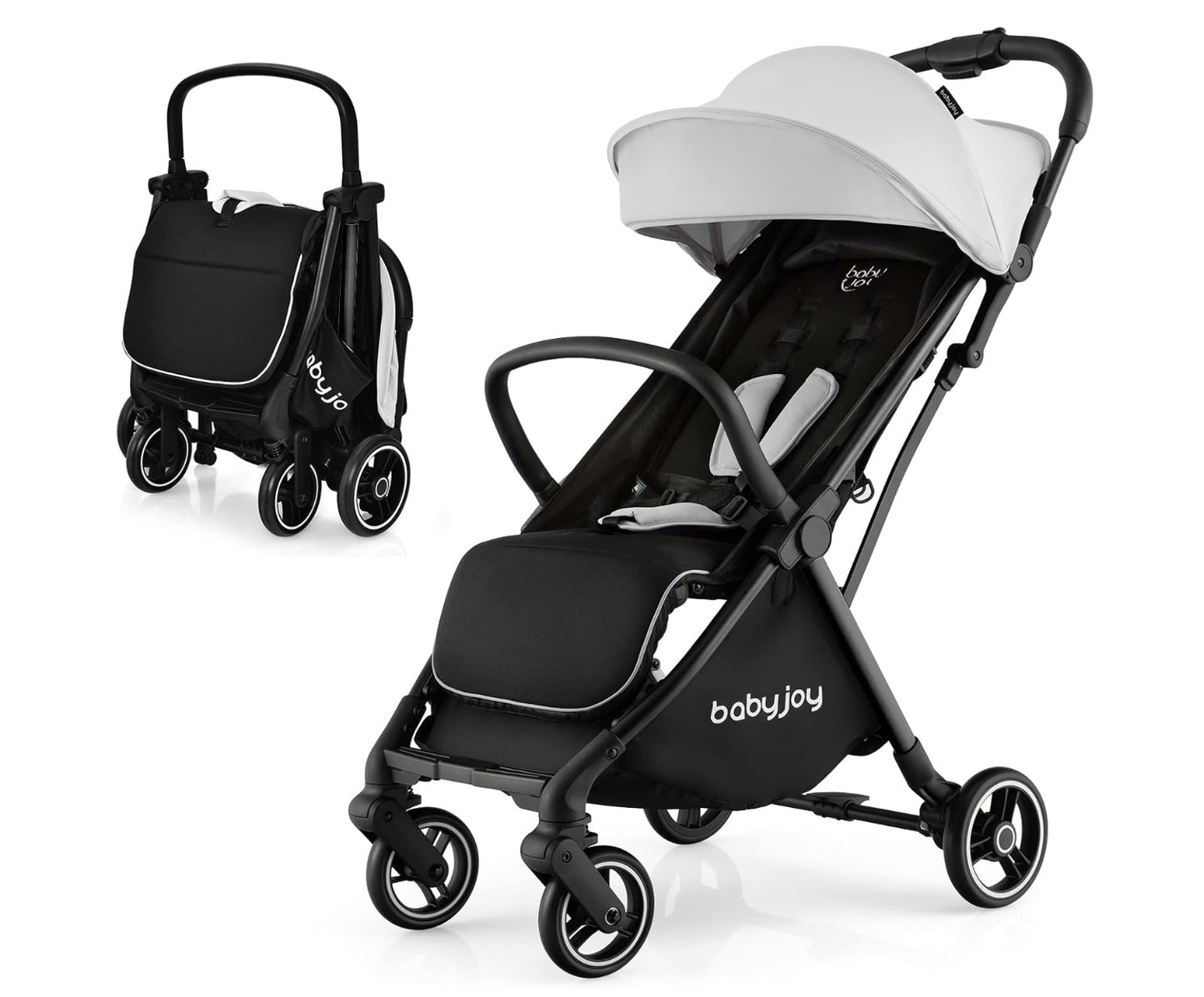 poussette pliable gris