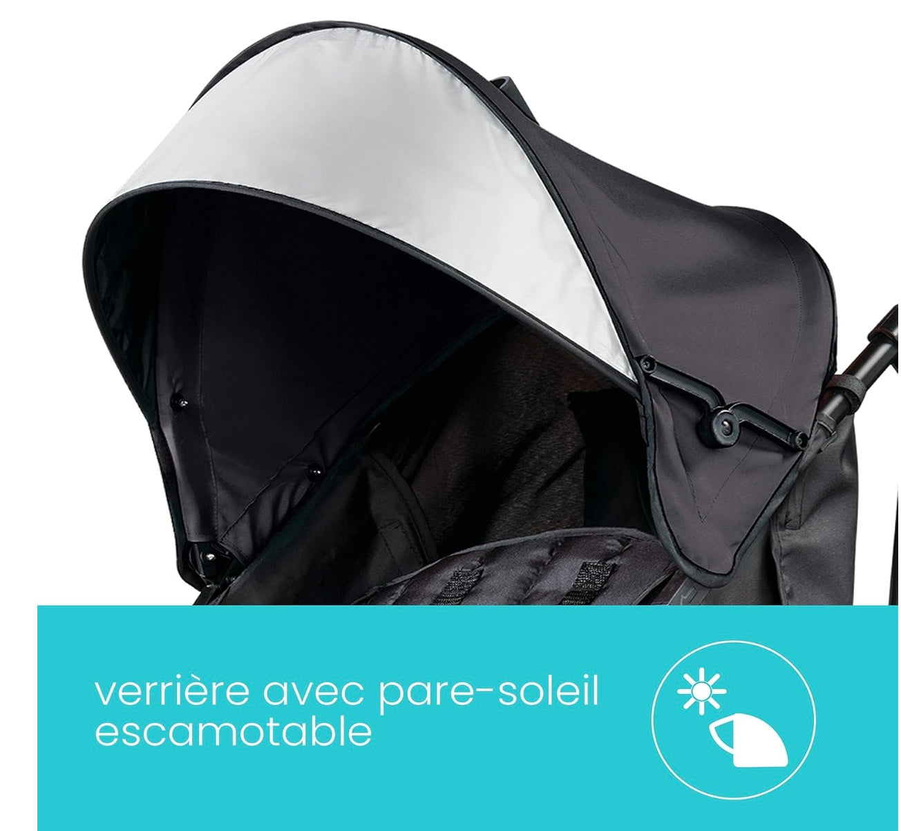 poussette verrière avec pare-soleil
