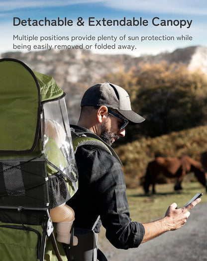 randonnée porte bébé vert détachable