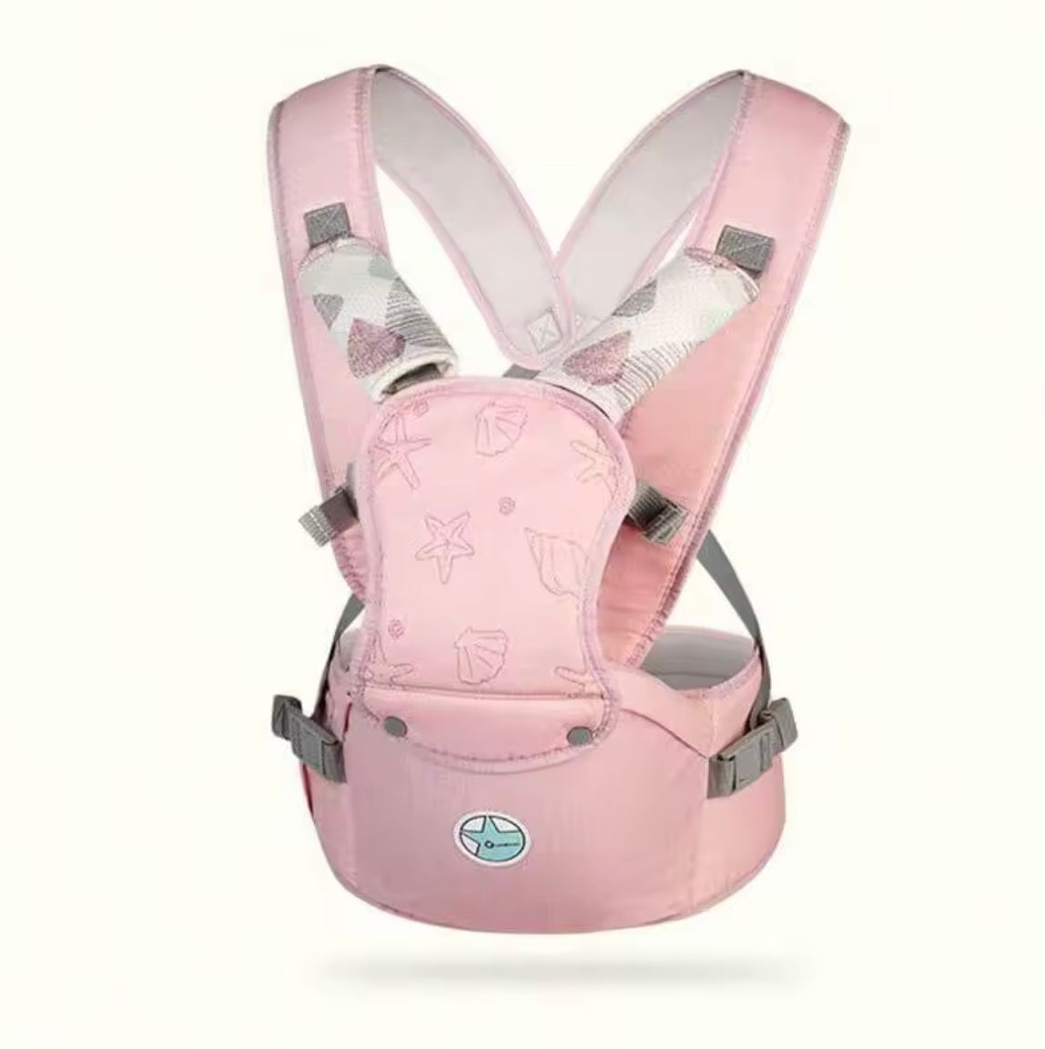 porte bébé physiologique de couleur rose