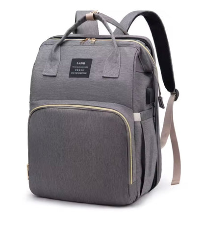 sac à dos à langer gris