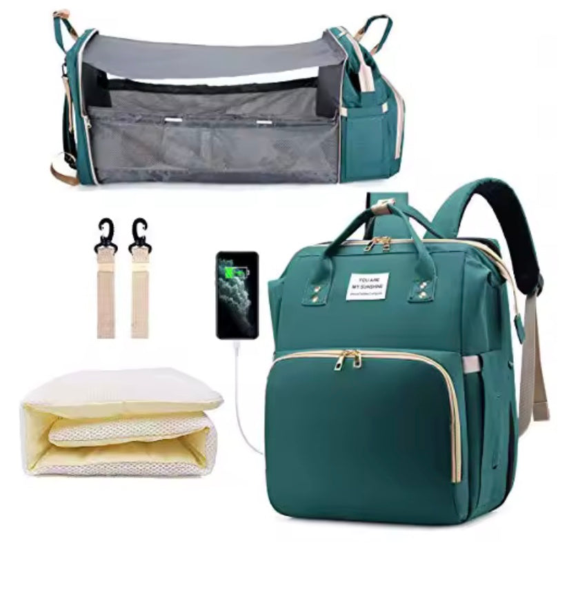 sac à dos à langer vert