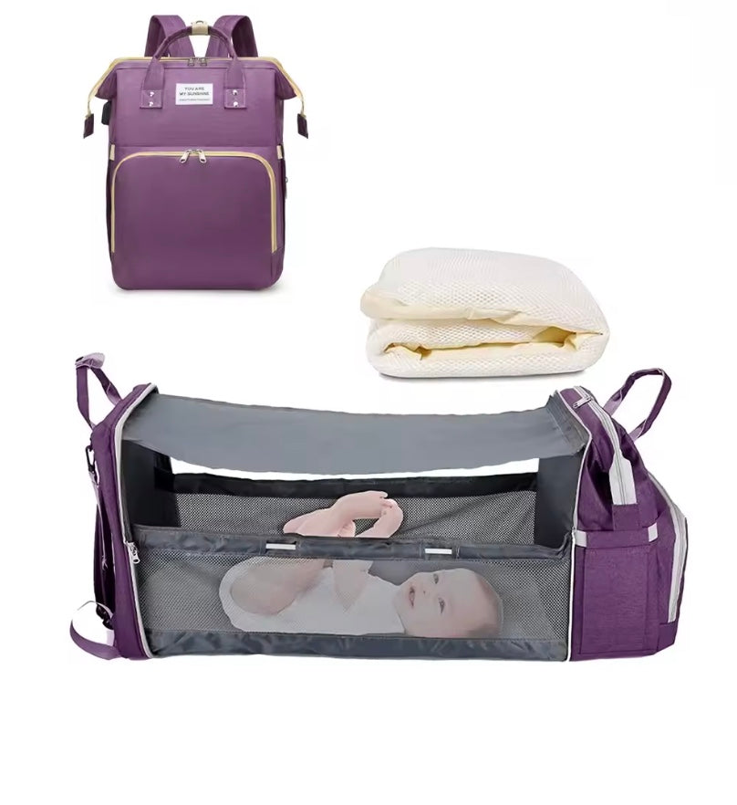 sac à dos à langer violet