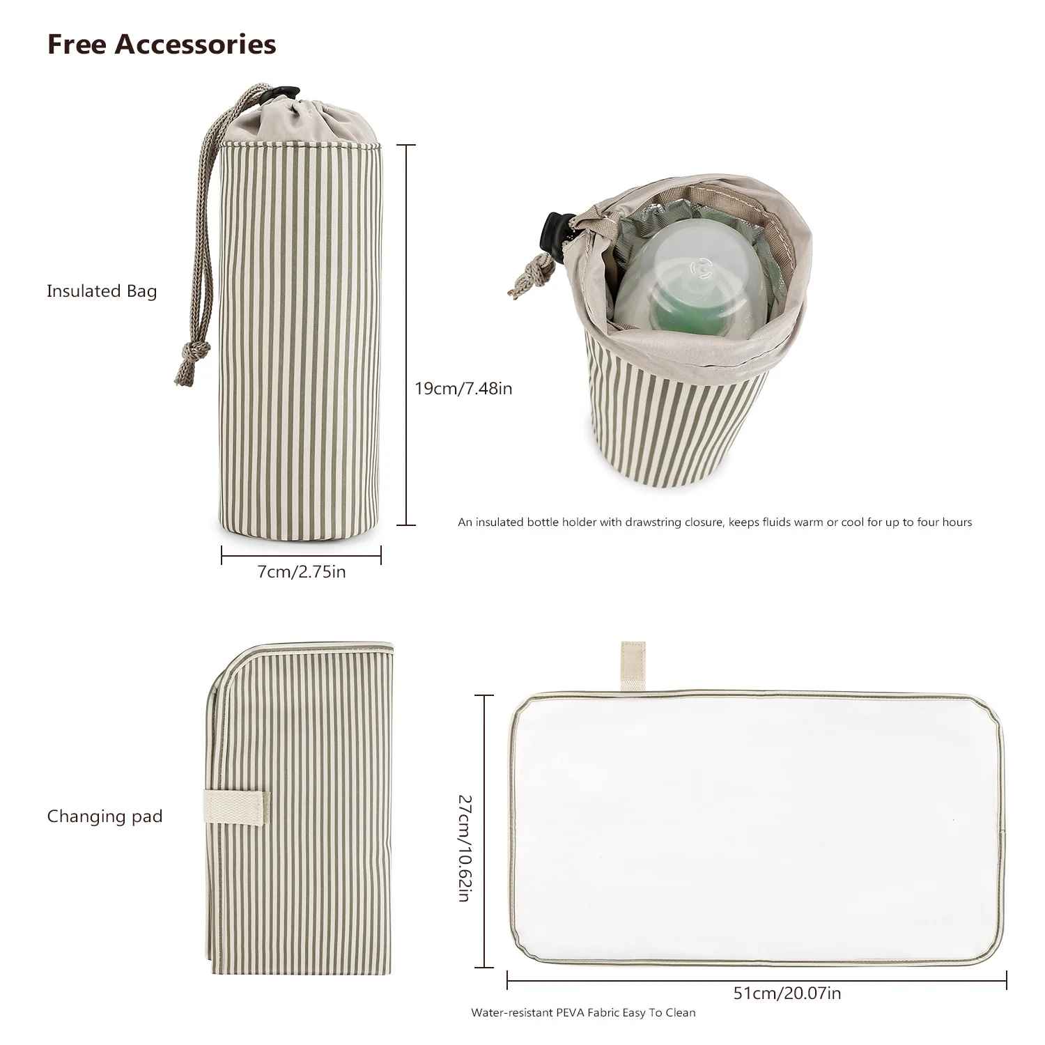 sac à dos à langer accessoires inclus