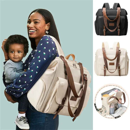 sac à dos à langer beige très pratique maman heureuse