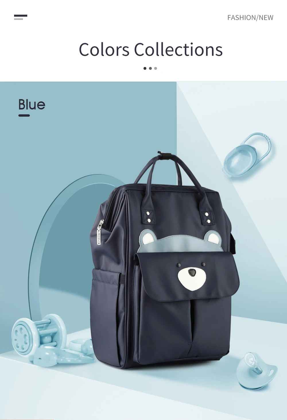 sac à dos à langer bleu