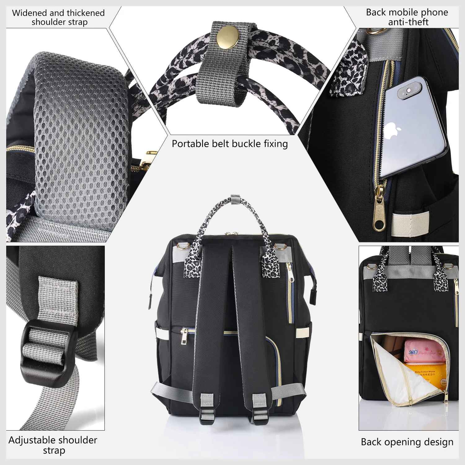 sac à dos à langer détails