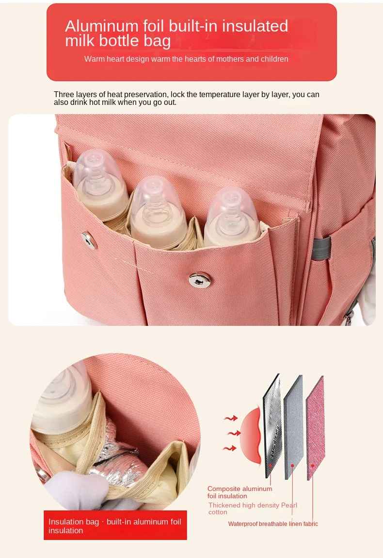 sac à dos à langer espaces pour biberons