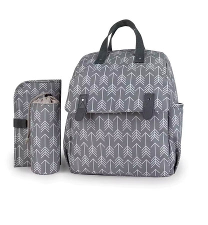 sac à dos à langer gris pratique