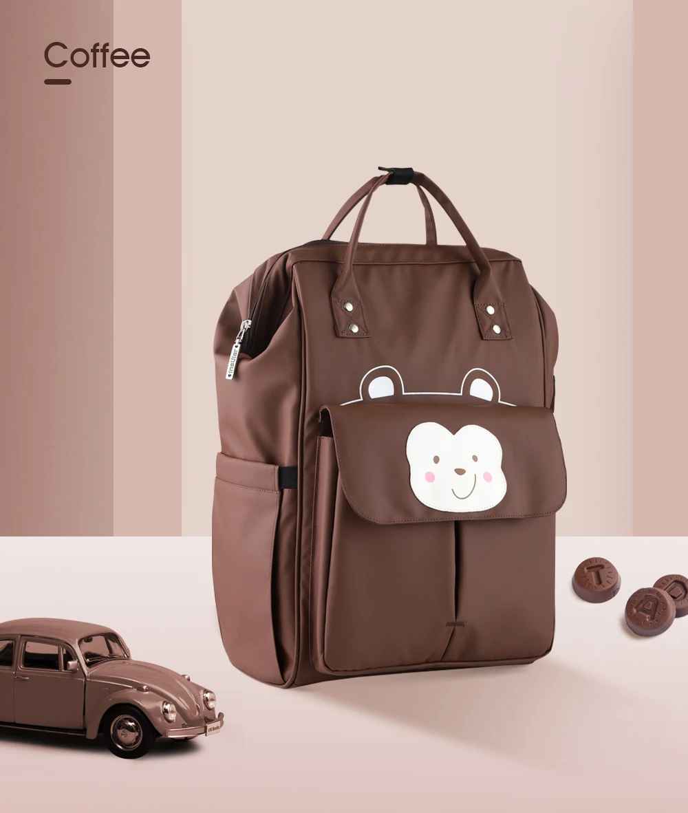 sac à dos à langer marron