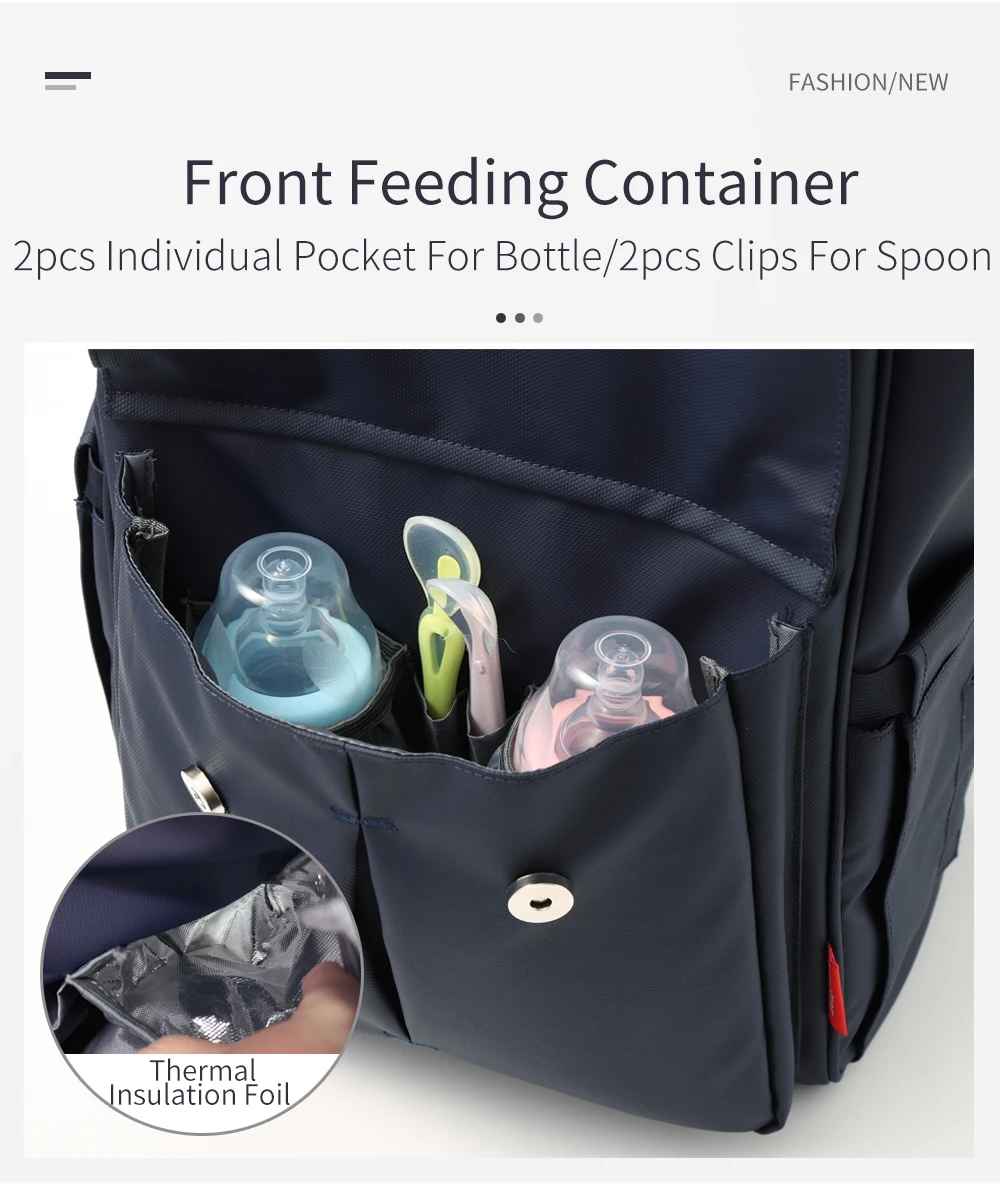 sac à dos à langer noir poche isotherme