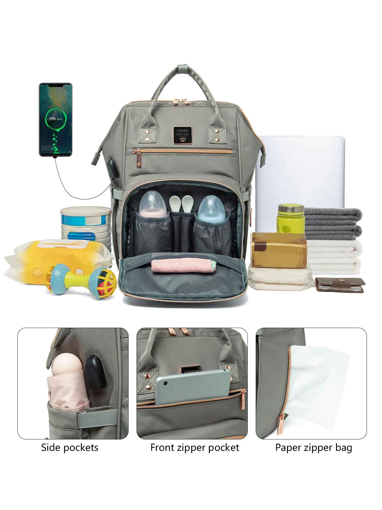 sac à dos à langer orgamisateur