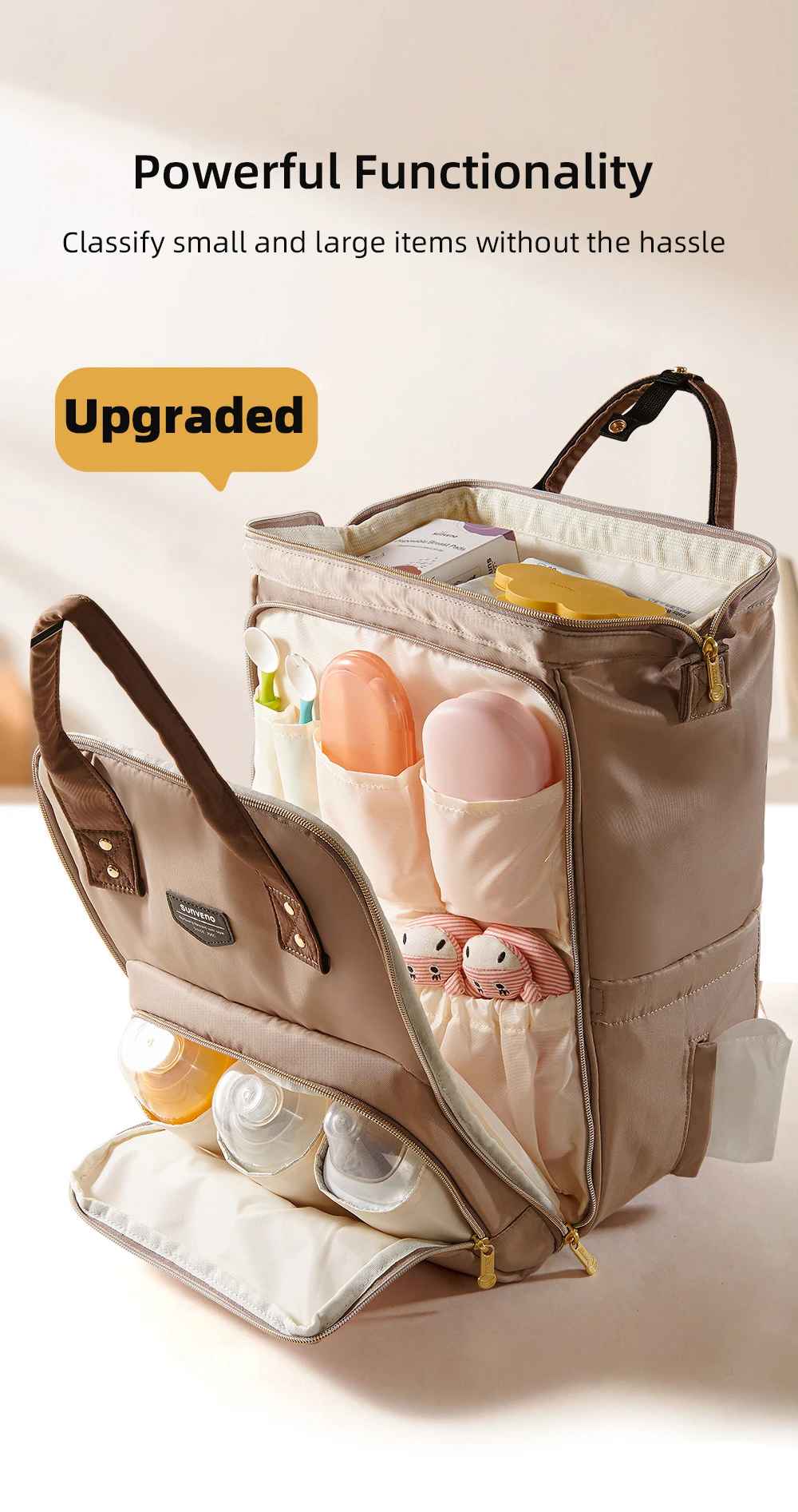 sac à dos à langer plusieurs compartiment