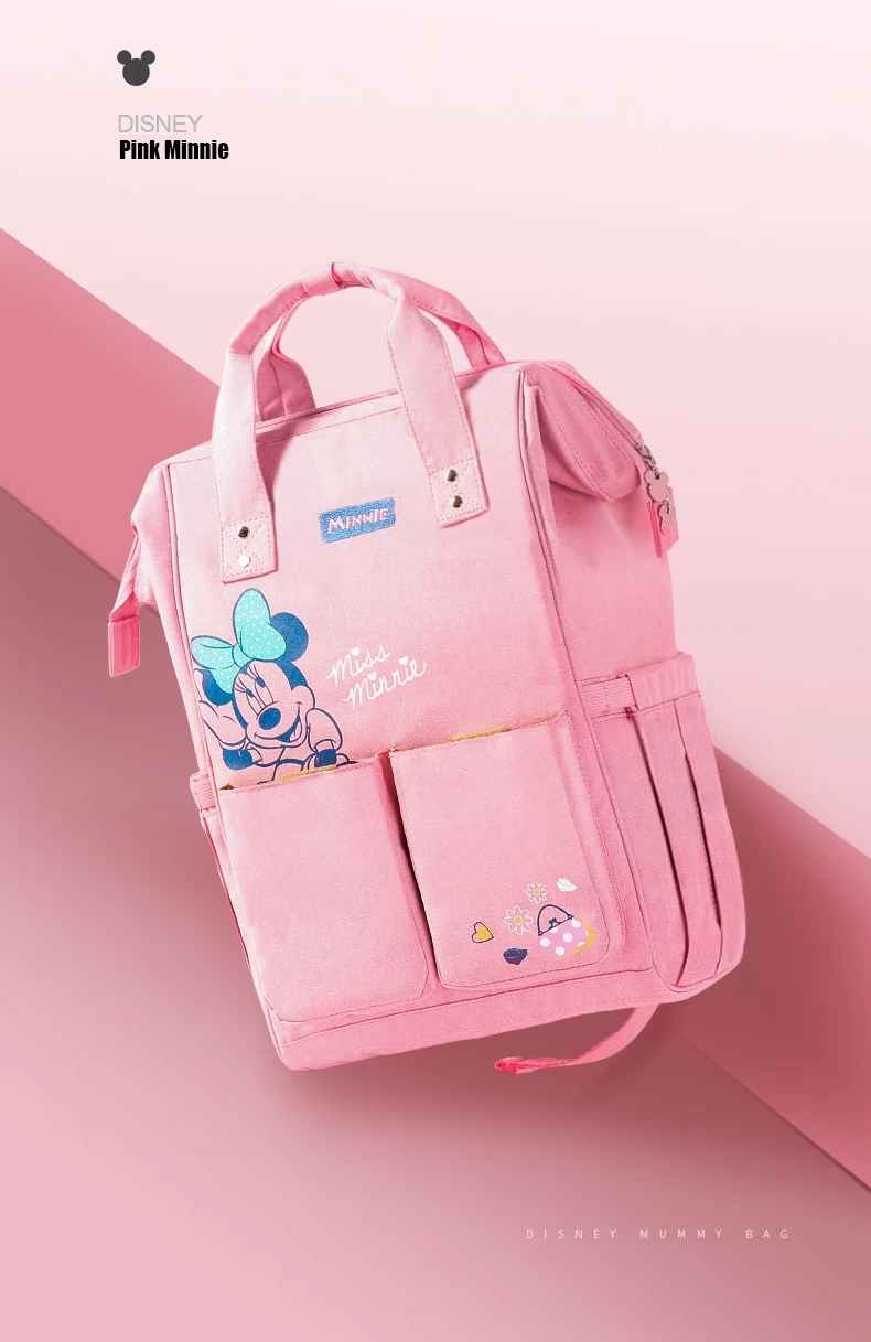 sac à dos à langer rose présentation