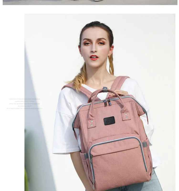 sac à dos à langer rose