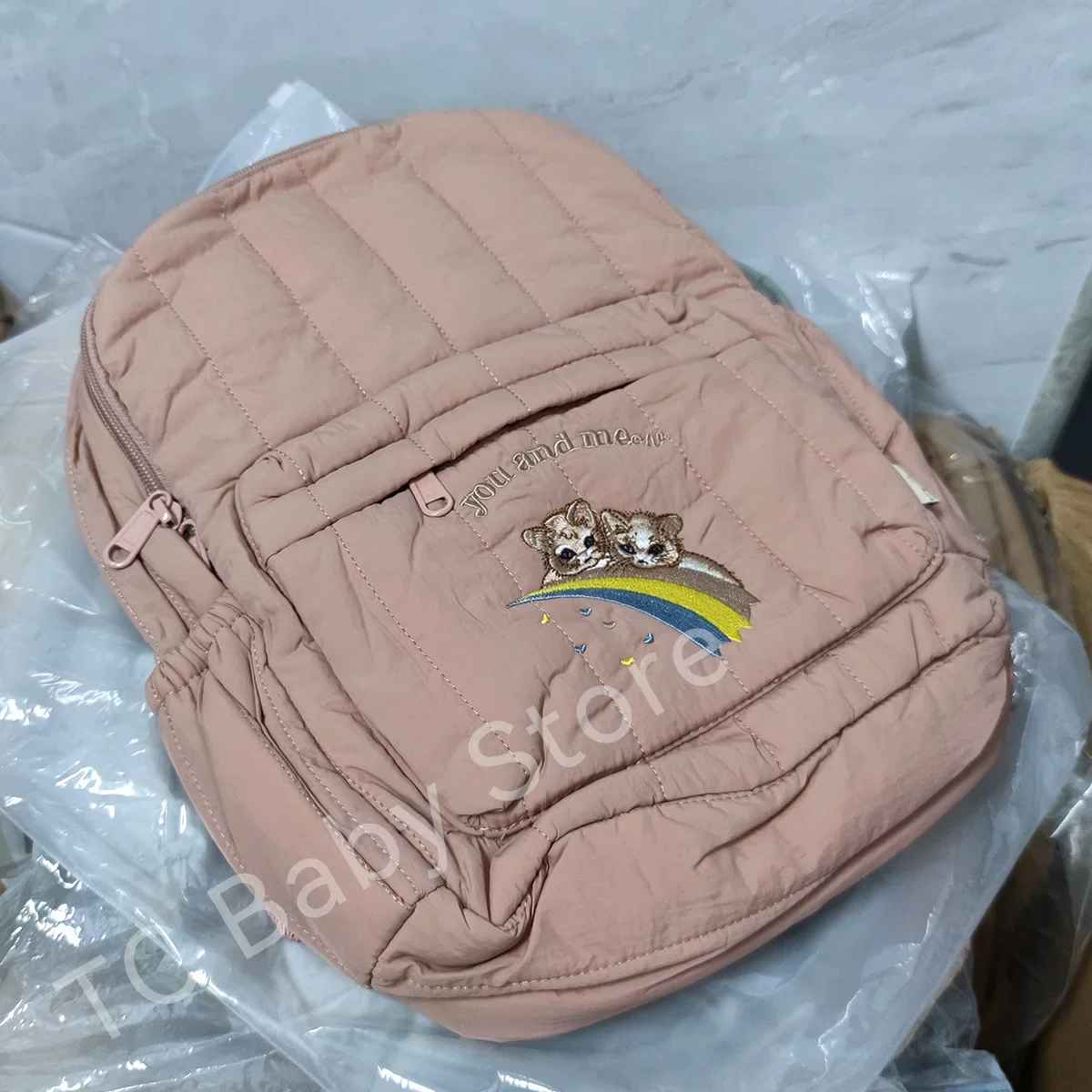 sac à dos à langer rose