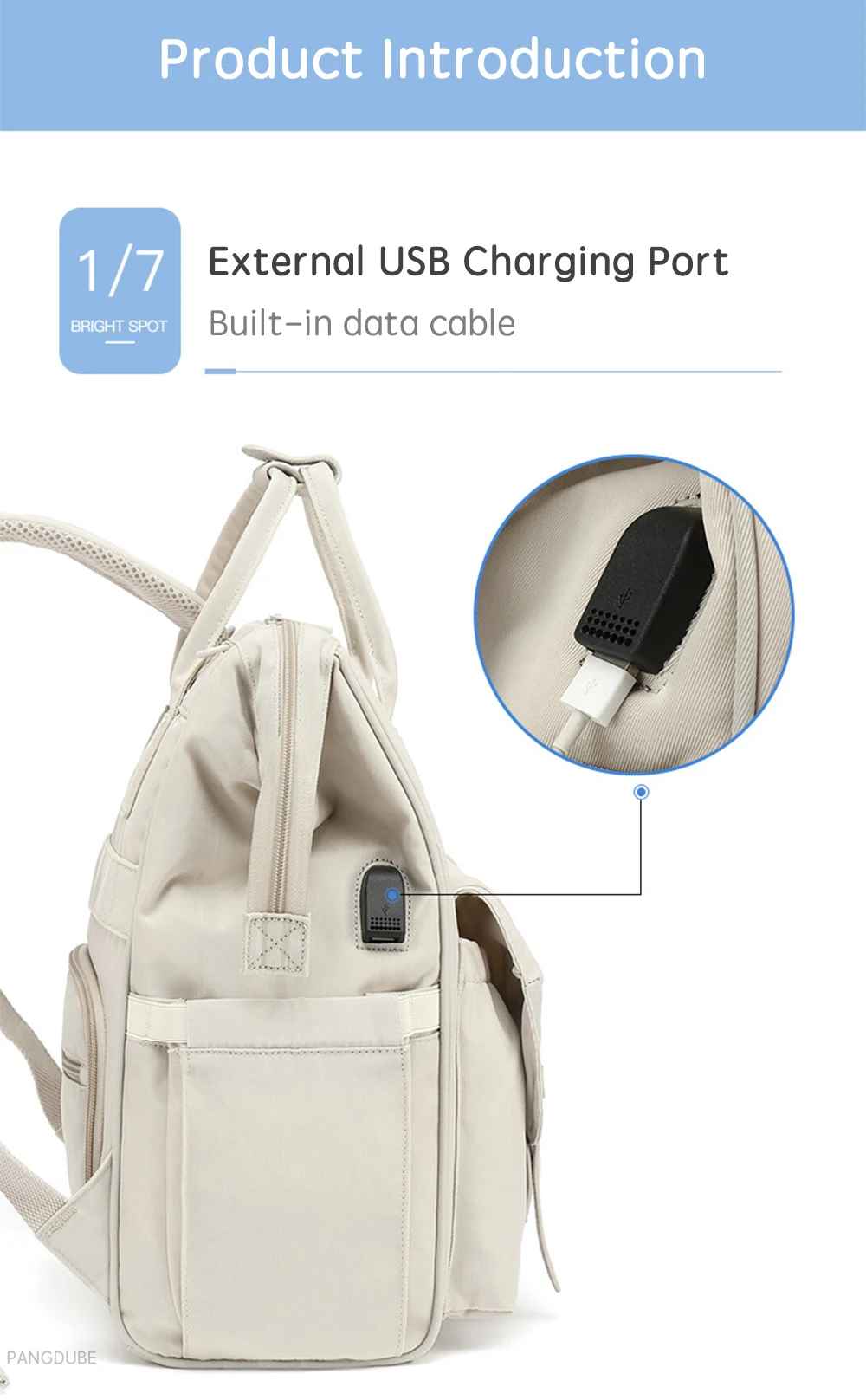 sac à dos à langer usb chargement