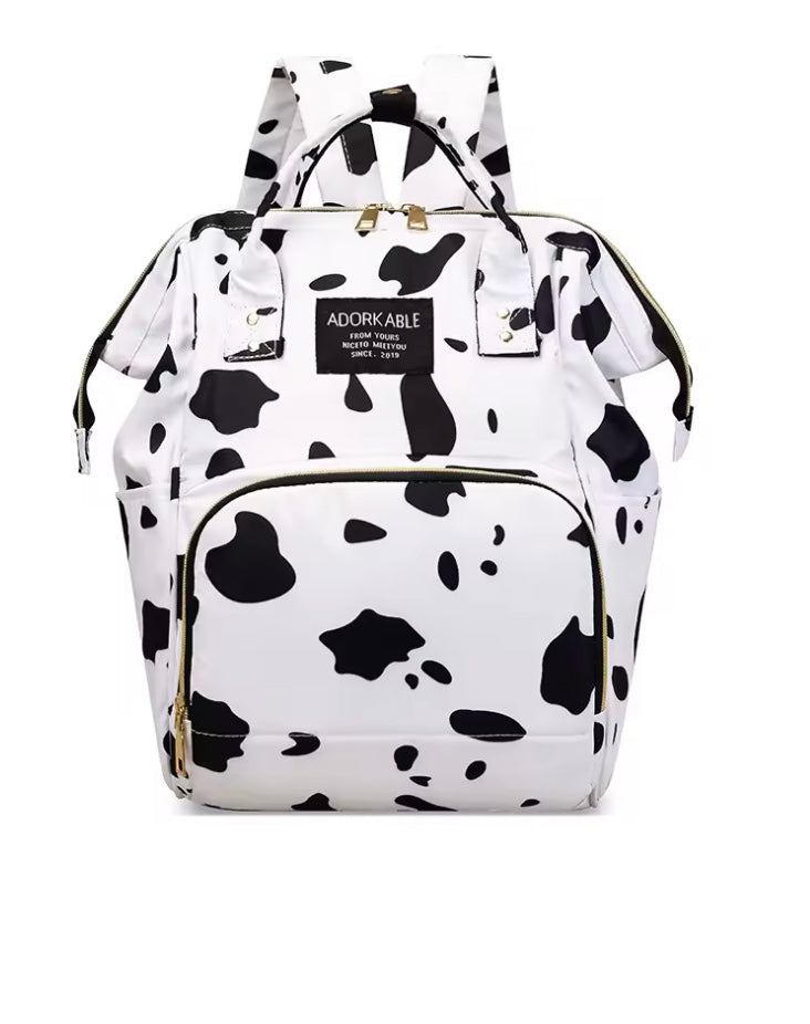 sac à langer à motif vache blanc