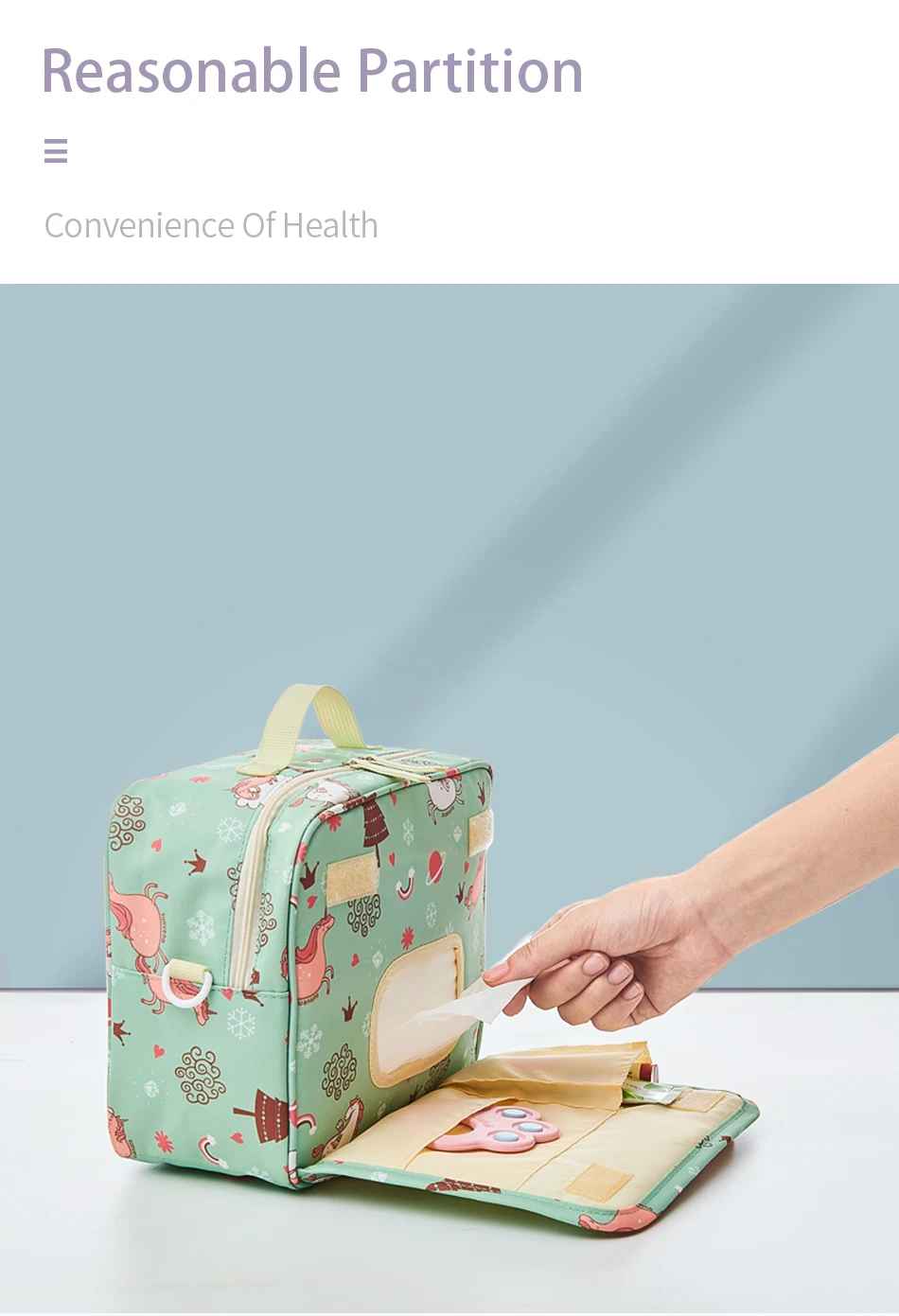 sac à langer bébé révolutionnaire avec pochette lingette