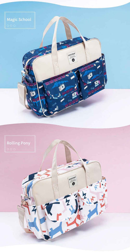 sac à langer blanc bleu