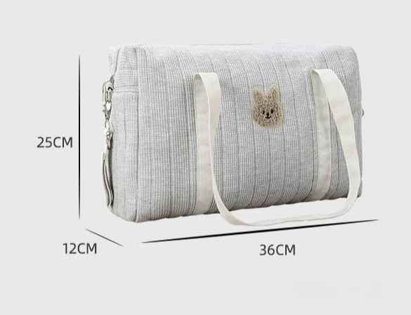 sac à langer pratique pour bébé dimensions 36CM x 12CM x 25CM en coton gaufré avec poignées