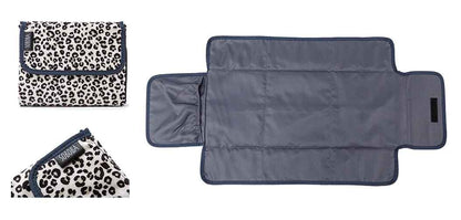 sac à langer léopard beige avec tapis à langer integrer