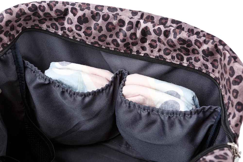 sac à langer léopard plusieurs compartiments