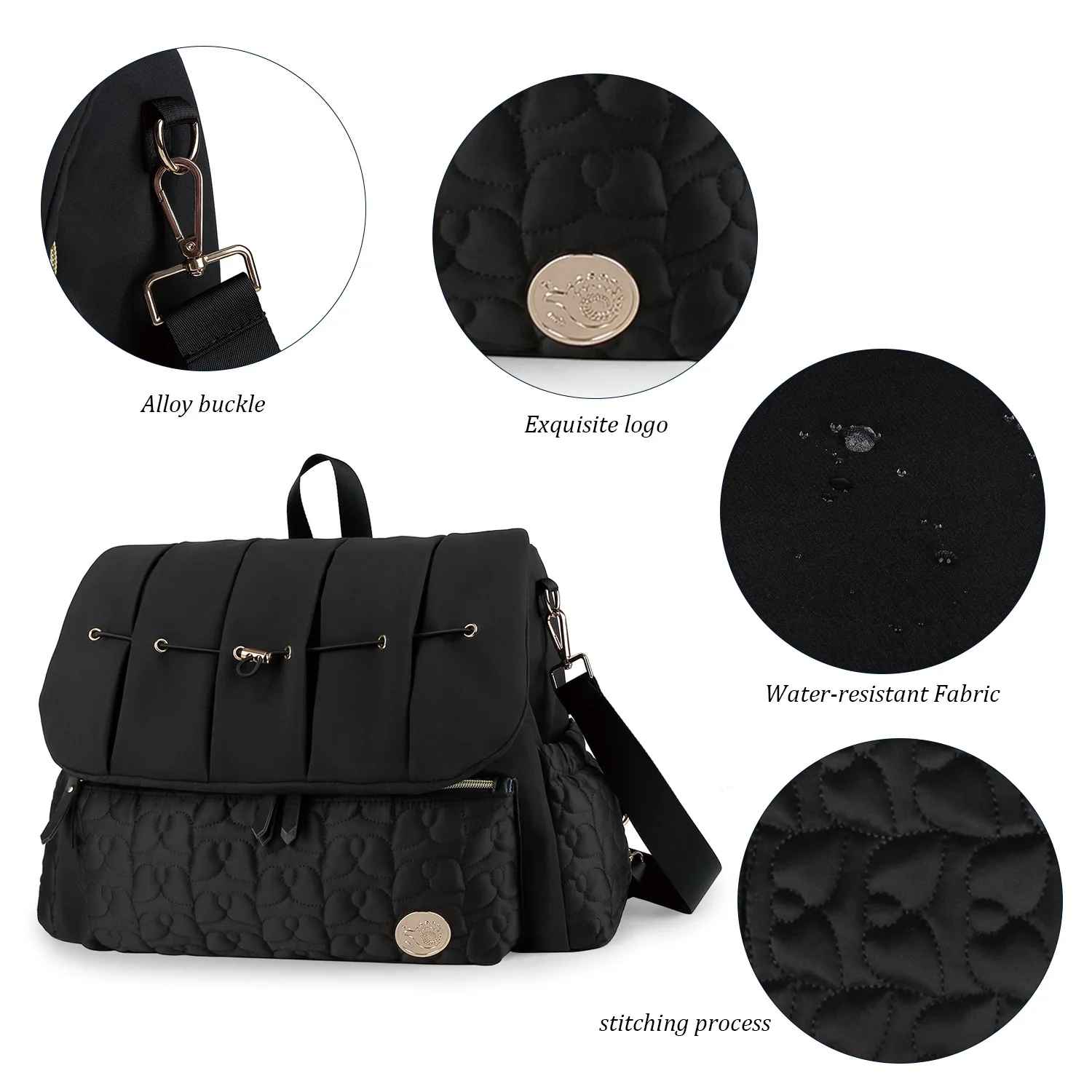 sac à langer noir impermeable