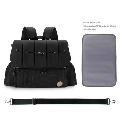 sac à langer noir très spacieux