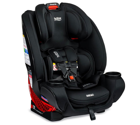 siège auto de couleur noire et rouge